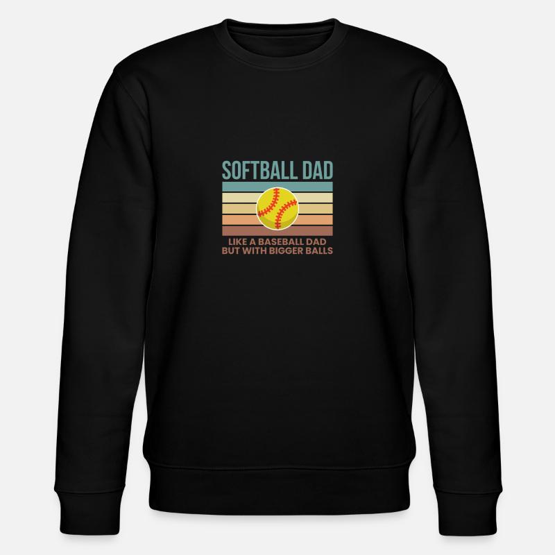 Softball Dad Shirt Geschenk - Stanley/Stella Unisex Bio-Sweatshirt CHANGER - Schwarz