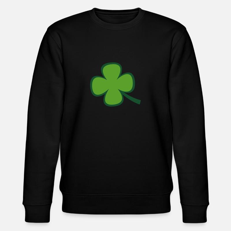 vierblättriges Kleeblatt Glücksbringer - Stanley/Stella Unisex Bio-Sweatshirt CHANGER  - Schwarz
