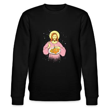 Schnitzel Erlöser - Stanley/Stella Unisex Bio-Sweatshirt CHANGER  - Schwarz - Vorne - Nik (191cm) & Marisol (170cm)