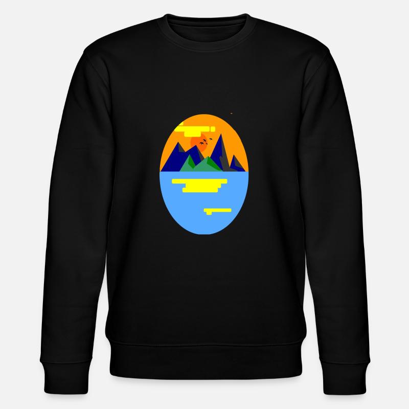 Landschaft Berg - Stanley/Stella Unisex Bio-Sweatshirt CHANGER  - Schwarz