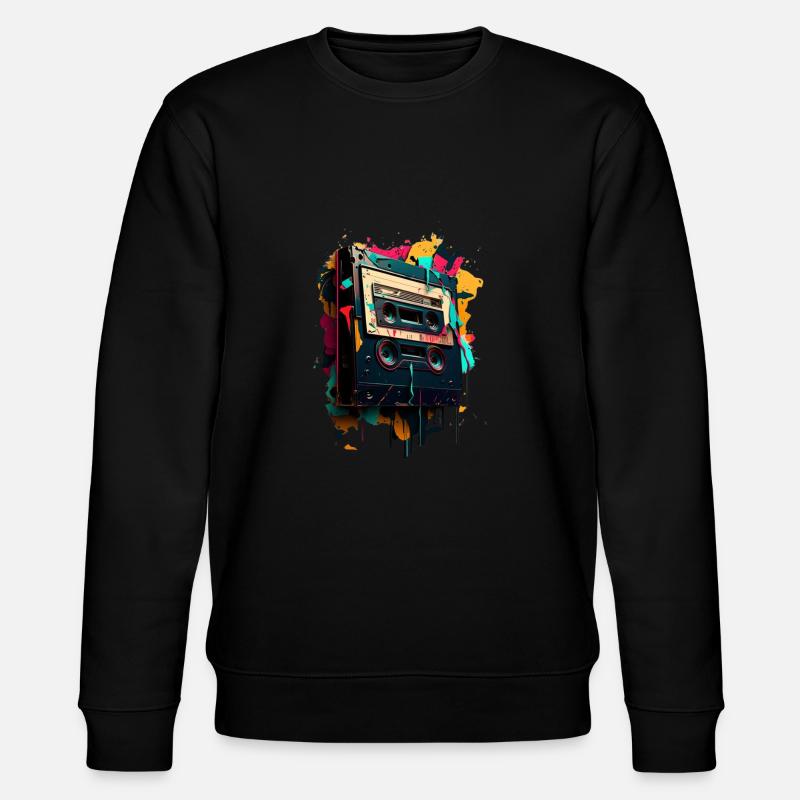 Retro Mixtape - Stanley/Stella Unisex Bio-Sweatshirt CHANGER  - Schwarz