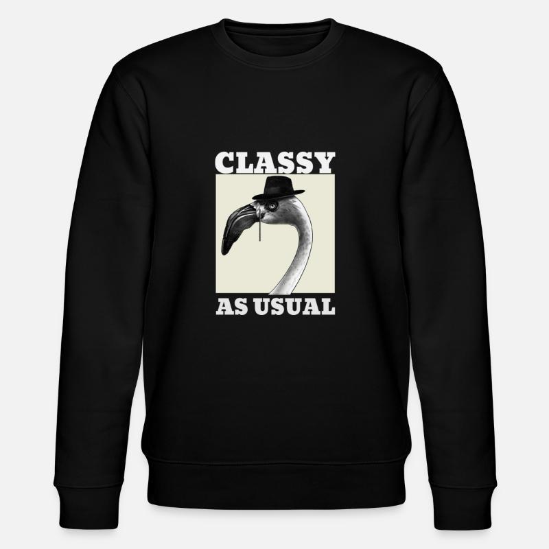 Classy As Usual Flamingo - Stanley/Stella CHANGER Unisex Organic Sweatshirt - black