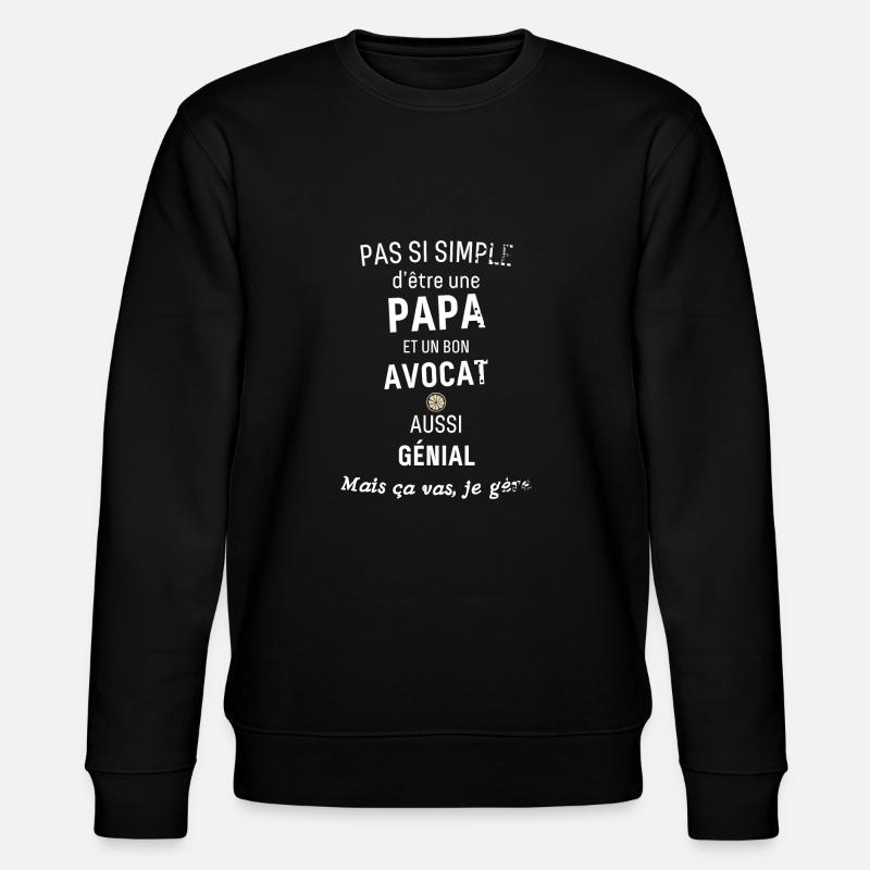 Papa Avocate - Sweat bio CHANGER Stanley/Stella Unisexe - noir