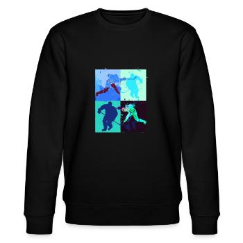 Ice Hockey, Hockey, Graffi, Colorful, Stencil - Stanley/Stella CHANGER Unisex Organic Sweatshirt - black - Front - Nik (191cm) & Marisol (170cm)