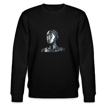 Roboter - Stanley/Stella Unisex Bio-Sweatshirt CHANGER  - Schwarz - Vorne - Nik (191cm) & Marisol (170cm)