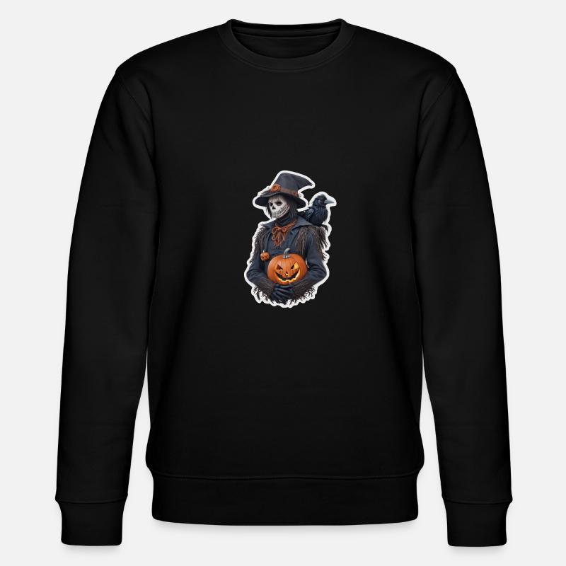 Vogelscheuche Halloween - Stanley/Stella Unisex Bio-Sweatshirt CHANGER  - Schwarz