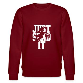 Just send it white - Stanley/Stella Unisex Bio-Sweatshirt CHANGER  - Burgunderrot - Vorne - Nik (191cm) & Marisol (170cm)