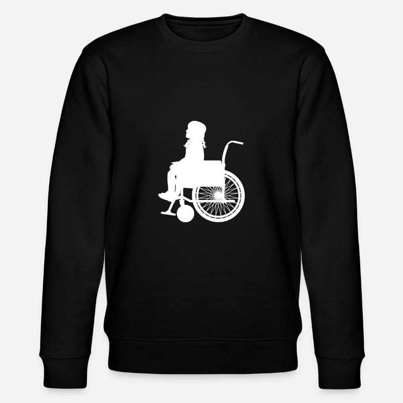 Mädchen im Rollstuhl Behinderung Behindert - Stanley/Stella Unisex Bio-Sweatshirt CHANGER  - Schwarz