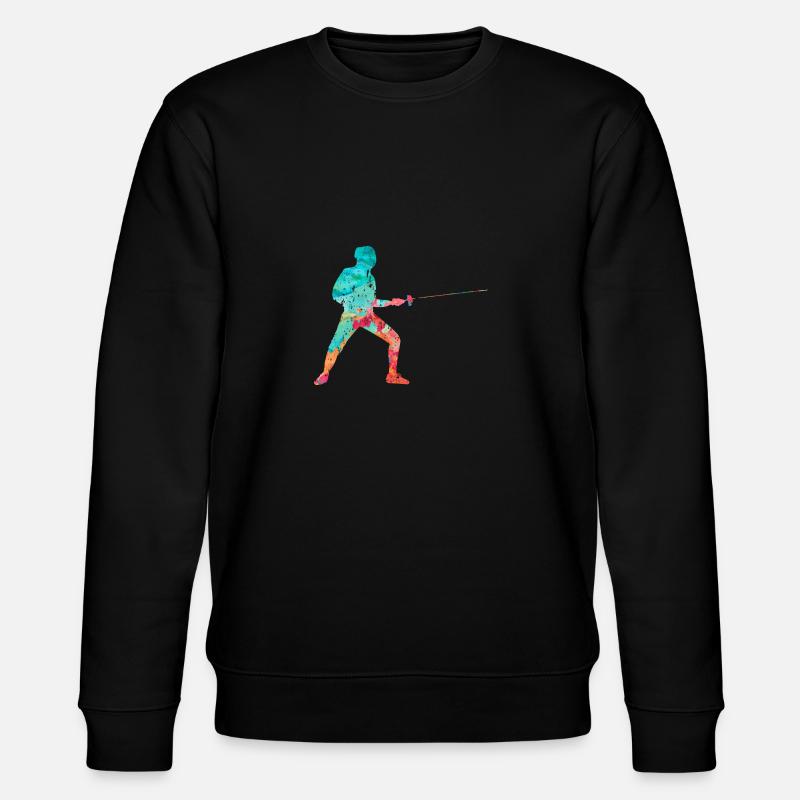 Fechten und Fechtsport PopArt - Stanley/Stella Unisex Bio-Sweatshirt CHANGER  - Schwarz