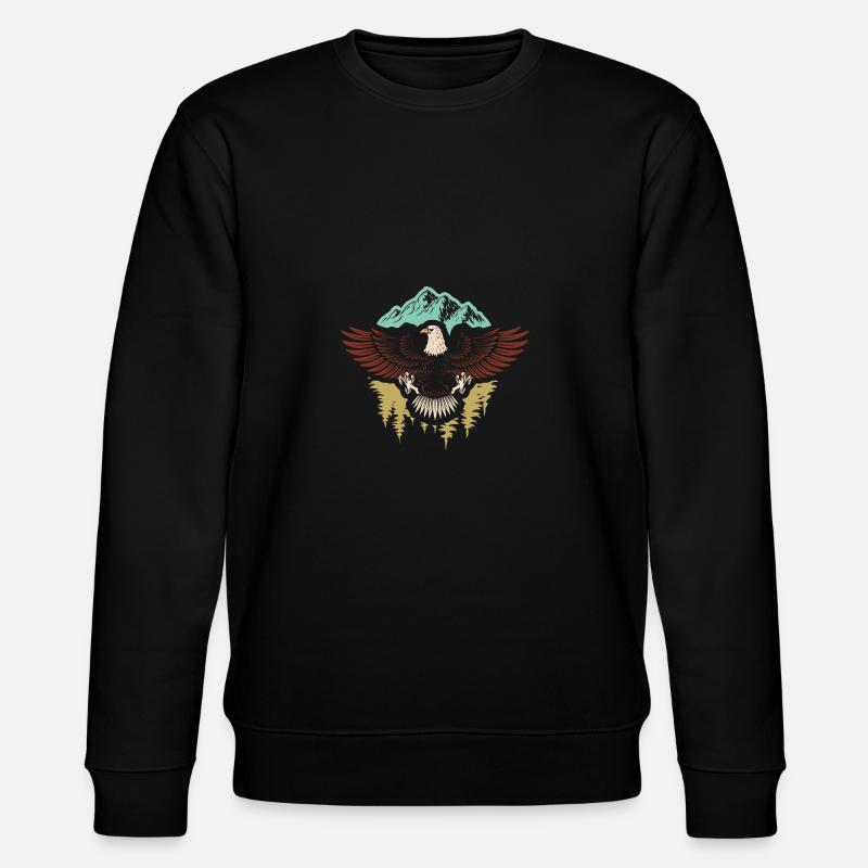 Majestic Flying American Bald Eagle - Stanley/Stella CHANGER Unisex Organic Sweatshirt - black