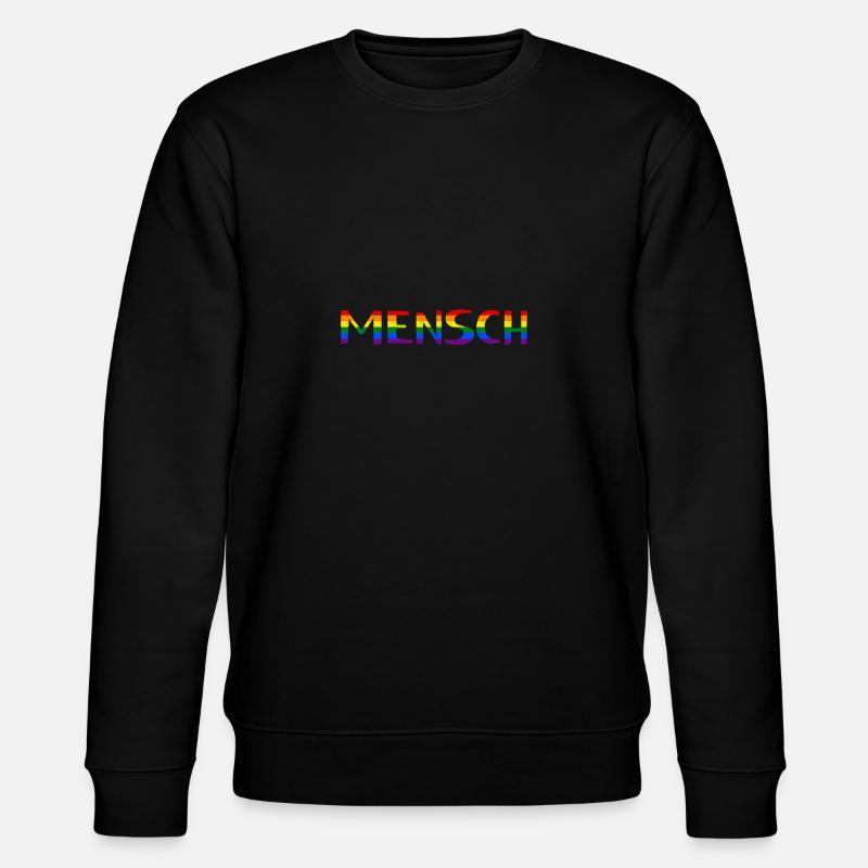 Mensch Regenbogenflagge - Stanley/Stella Unisex Bio-Sweatshirt CHANGER  - Schwarz