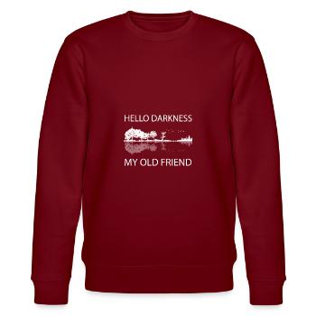 Hello Darkness, my old Friend - Stanley/Stella Unisex Bio-Sweatshirt CHANGER  - Burgunderrot - Vorne - Nik (191cm) & Marisol (170cm)