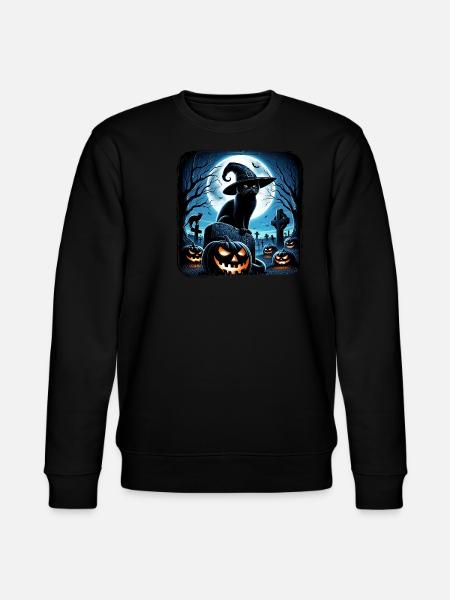Joyeux Halloween, chat effrayé - Sweat bio CHANGER Stanley/Stella Unisexe - noir