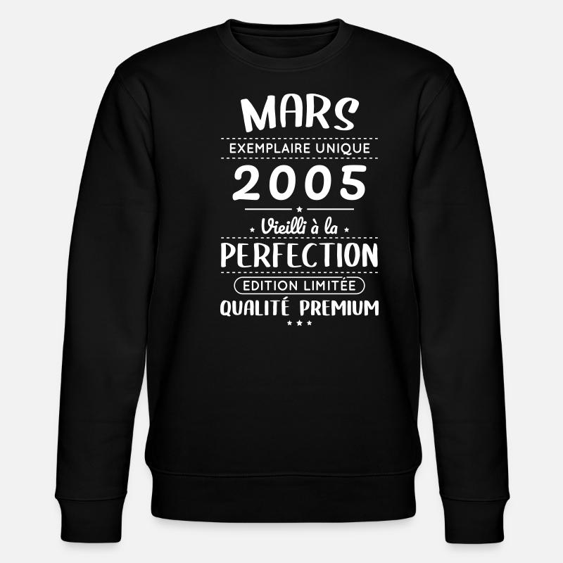 20th Anniversary - March 2005 Perfection - Stanley/Stella CHANGER Unisex Organic Sweatshirt - black