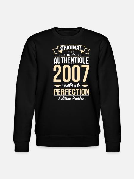 18th Birthday - Original - 2007 - Stanley/Stella CHANGER Unisex Organic Sweatshirt - black