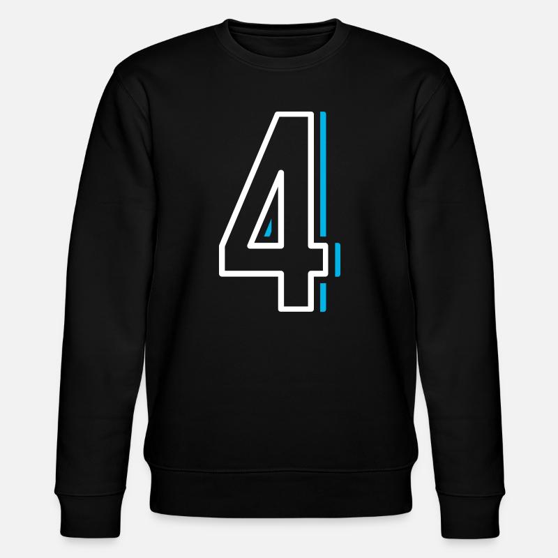 Nummer 4 - Vier - Stanley/Stella Unisex Bio-Sweatshirt CHANGER  - Schwarz