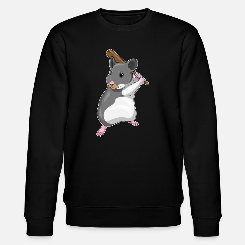 Hamster Baseball Baseballschläger - Stanley/Stella Unisex Bio-Sweatshirt CHANGER  - Schwarz