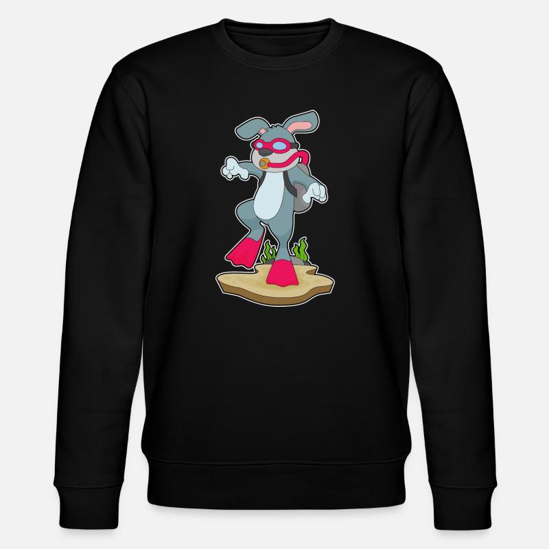 Rabbit Diver Bouteille d’oxygène Plongée - Sweat bio CHANGER Stanley/Stella Unisexe - noir