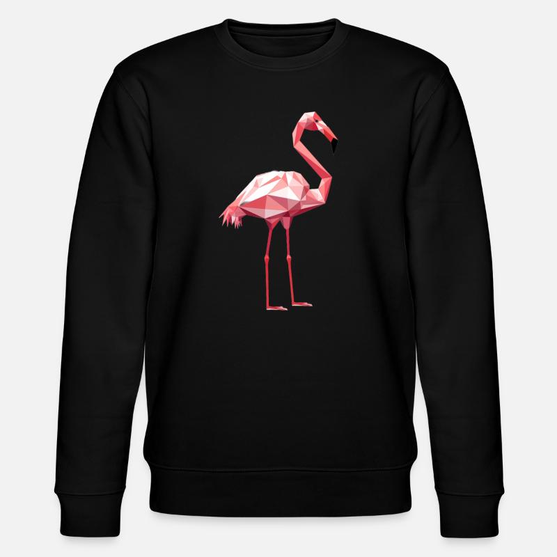 Flamingo im Geometrischen Stil - Stanley/Stella Unisex Bio-Sweatshirt CHANGER  - Schwarz