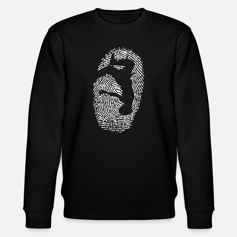 Fingerprint Circle Hand Silhouette - Stanley/Stella CHANGER Unisex Organic Sweatshirt - black