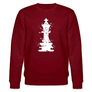 Schach König Kunst Illustration Symbol Schachspiel - Stanley/Stella Unisex Bio-Sweatshirt CHANGER  - Burgunderrot - Vorne - Nik (191cm) & Marisol (170cm)