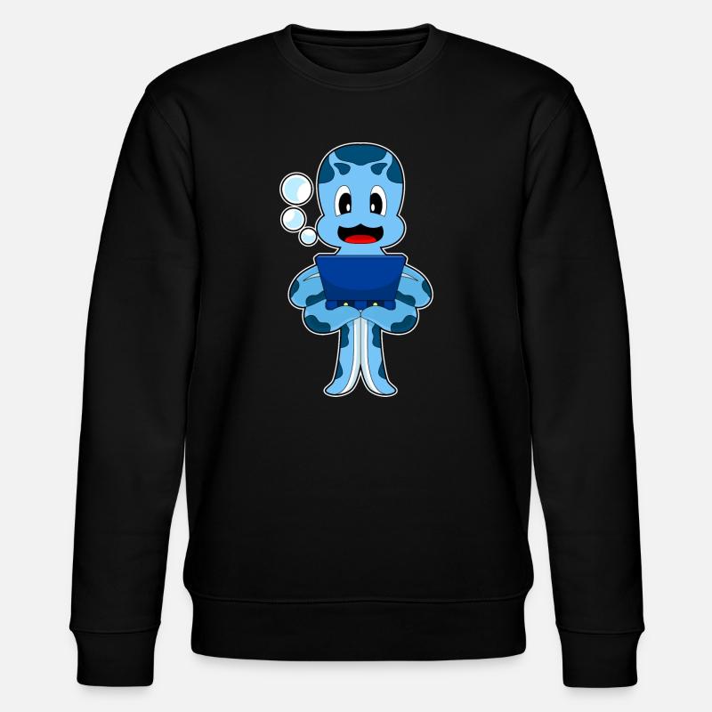 Octopus Laptop - Stanley/Stella CHANGER Unisex Organic Sweatshirt - black