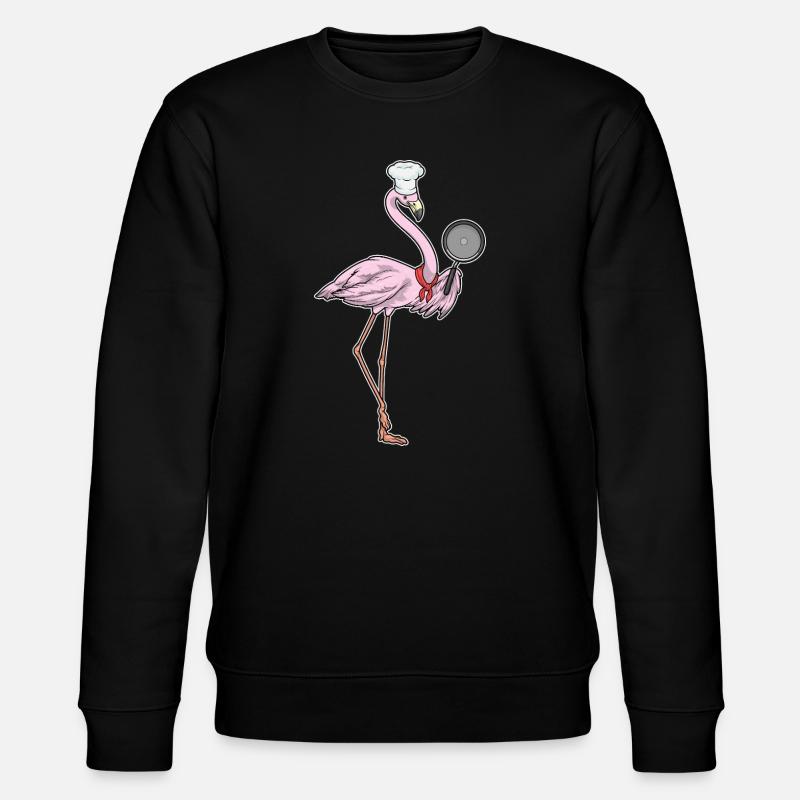 Flamingo Koch Pfanne Kochen - Stanley/Stella Unisex Bio-Sweatshirt CHANGER  - Schwarz