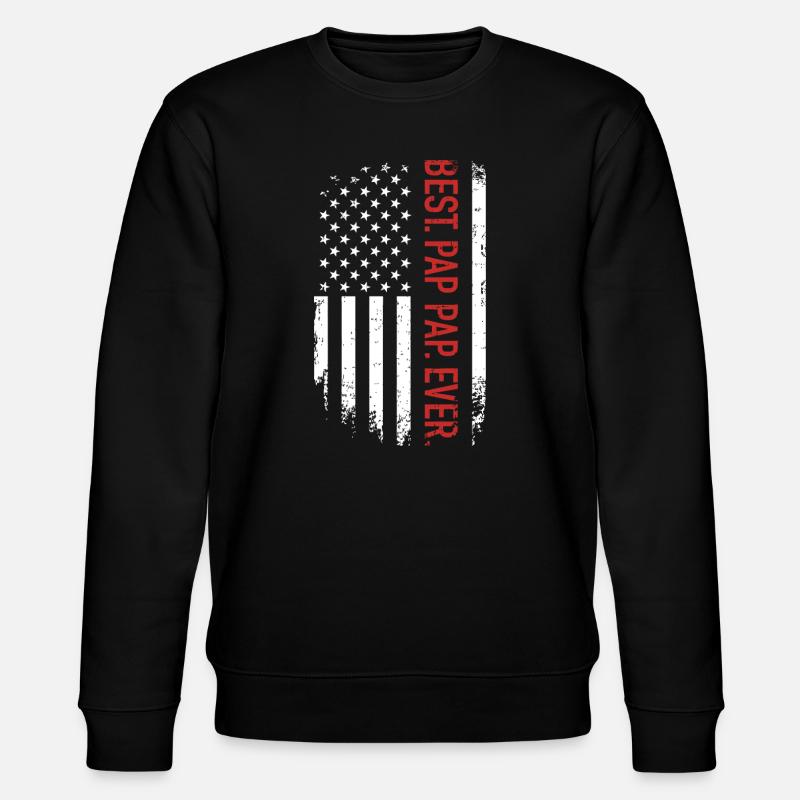 Drapeau grunge américain avec Rouge - Sweat bio CHANGER Stanley/Stella Unisexe - noir
