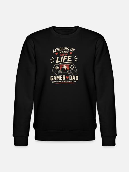 Gamer Dad: Level Up i spil og liv - Stanley/Stella økologisk unisex-sweatshirt CHANGER  - sort