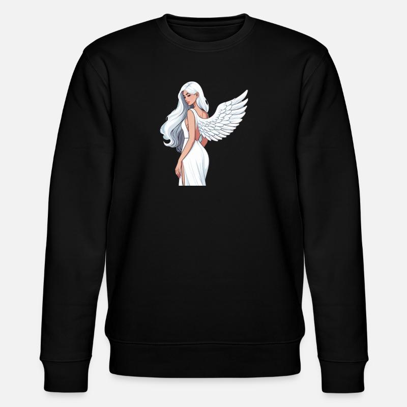 Himmlische Flügelheldin - Stanley/Stella Unisex Bio-Sweatshirt CHANGER  - Schwarz