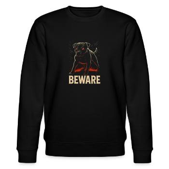 Attention au chien - Chien sauvage dangereux - Sweat bio CHANGER Stanley/Stella Unisexe - noir - Devant - Nik (191cm) & Marisol (170cm)