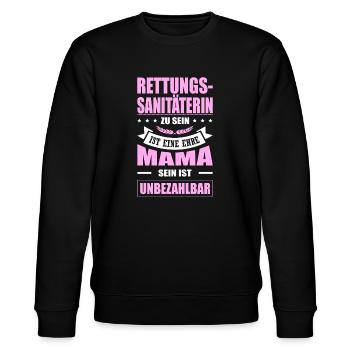 Rettungssanitäterin Zu Sein Eine Ehre Mama Sani - Stanley/Stella Unisex Bio-Sweatshirt CHANGER  - Schwarz - Vorne - Nik (191cm) & Marisol (170cm)