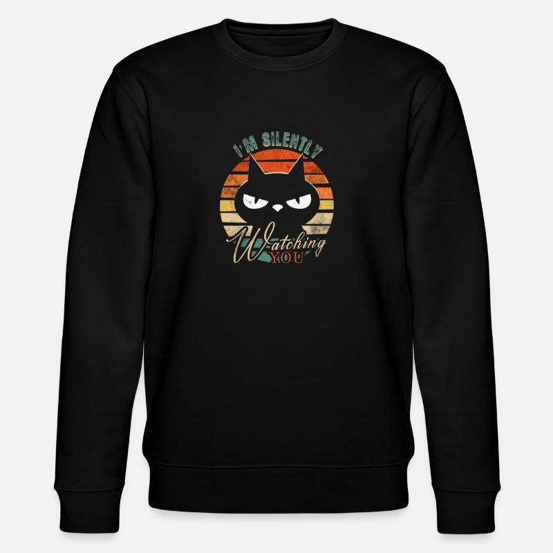 Lustige Katze - Stanley/Stella Unisex Bio-Sweatshirt CHANGER  - Schwarz