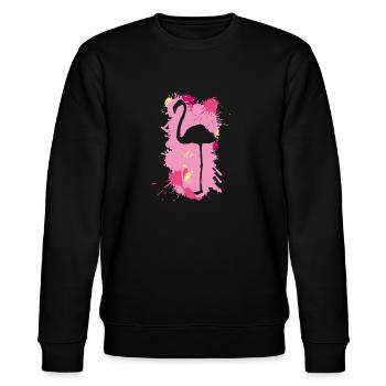 Flamingo - Stanley/Stella Unisex Bio-Sweatshirt CHANGER  - Schwarz - Vorne - Nik (191cm) & Marisol (170cm)