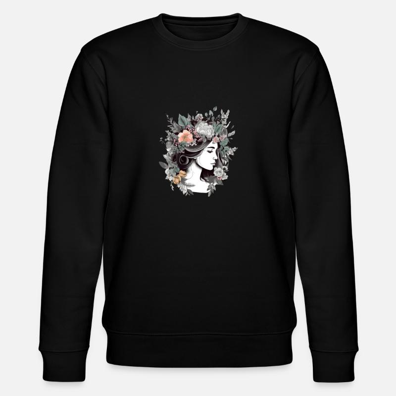 Femme fleurie - Sweat bio CHANGER Stanley/Stella Unisexe - noir