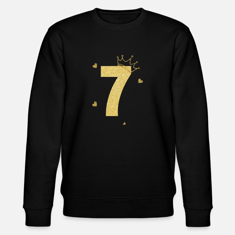 7th Anniversary Gold Crown - Stanley/Stella CHANGER Unisex Organic Sweatshirt - black