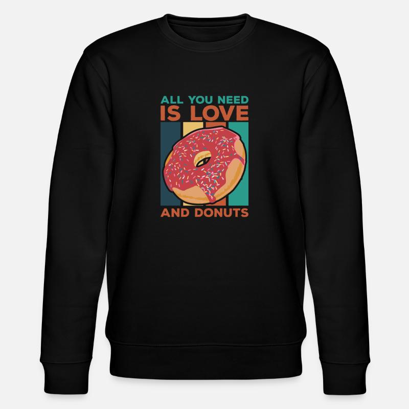 Liebe und Donuts - Stanley/Stella Unisex Bio-Sweatshirt CHANGER  - Schwarz