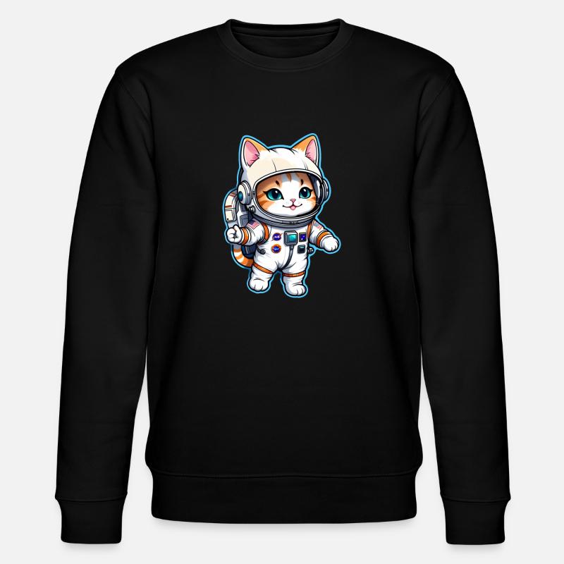 Astronaut Cat - Space - Stanley/Stella CHANGER Unisex Organic Sweatshirt - black