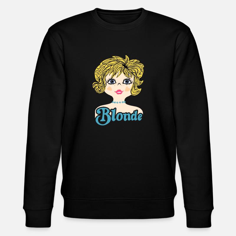 Retro Illustration Blonde - Stanley/Stella Unisex Bio-Sweatshirt CHANGER  - Schwarz