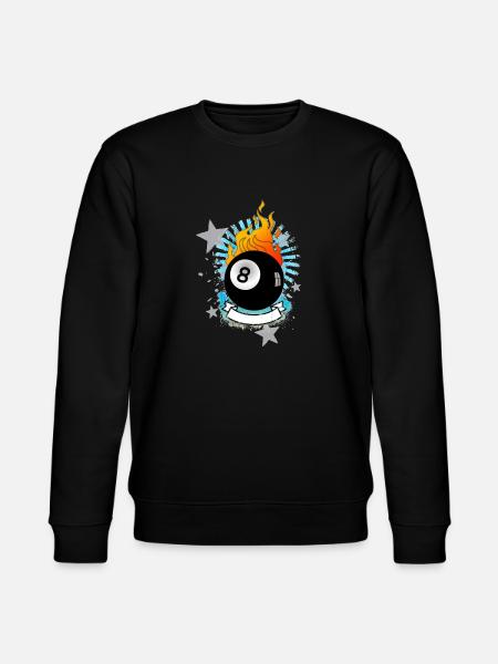 Burning 8-Ball (Billiards design) 01 - Stanley/Stella CHANGER Unisex Organic Sweatshirt - black