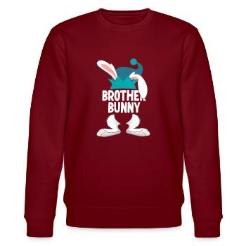 Bruder Osterhase Frohe Ostern - Stanley/Stella Unisex Bio-Sweatshirt CHANGER  - Burgunderrot - Vorne - Nik (191cm) & Marisol (170cm)