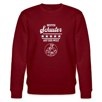 Bester Schuster Meister Chef Lehrling Schuhmacher - Stanley/Stella Unisex Bio-Sweatshirt CHANGER  - Burgunderrot - Vorne - Nik (191cm) & Marisol (170cm)
