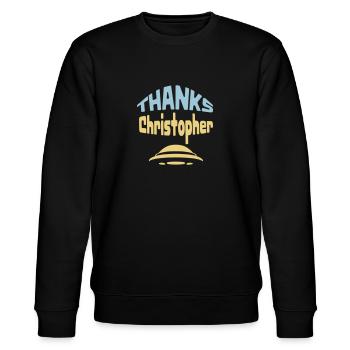 Danke Christopher - Stanley/Stella Unisex Bio-Sweatshirt CHANGER  - Schwarz - Vorne - Nik (191cm) & Marisol (170cm)