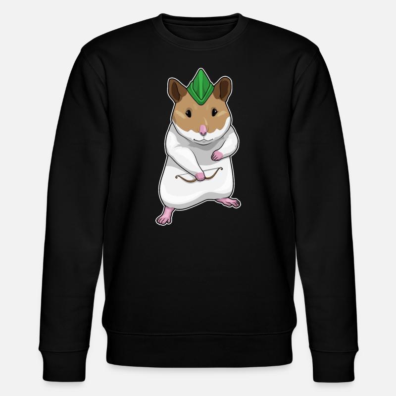 Hamster Archer Bow - Stanley/Stella CHANGER Unisex Organic Sweatshirt - black