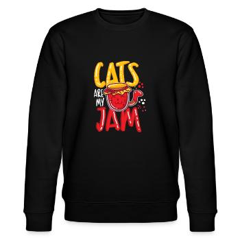 Lustiges Katzenmotiv Lustiger Katzen Spruch Katze - Stanley/Stella Unisex Bio-Sweatshirt CHANGER  - Schwarz - Vorne - Nik (191cm) & Marisol (170cm)