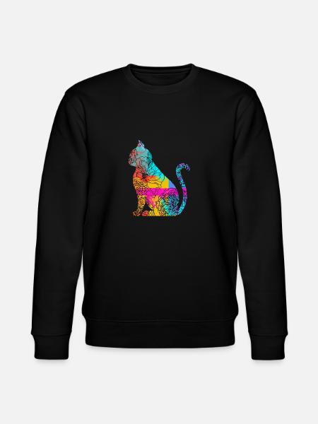 Cat Flowers Gift Idea - Stanley/Stella CHANGER Unisex Organic Sweatshirt - black