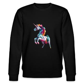 Epic Origami Unicorn - Stanley/Stella CHANGER Unisex Organic Sweatshirt - black - Front - Nik (191cm) & Marisol (170cm)