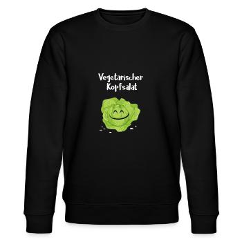Vegetarischer Kopfsalat, Geschenk, Idee - Stanley/Stella Unisex Bio-Sweatshirt CHANGER  - Schwarz - Vorne - Nik (191cm) & Marisol (170cm)