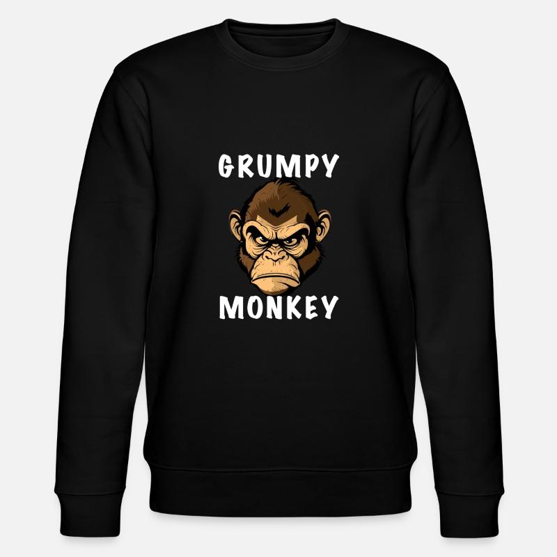 GRUMPY MONKEY - Stanley/Stella Unisex Bio-Sweatshirt CHANGER  - Schwarz