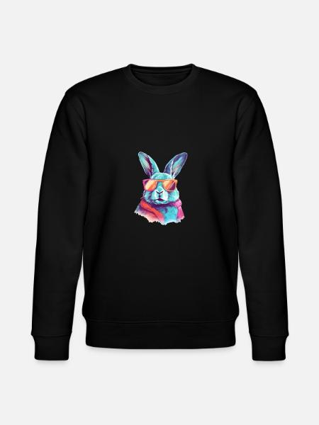 Tom the spectacled rabbit - Stanley/Stella CHANGER Unisex Organic Sweatshirt - black